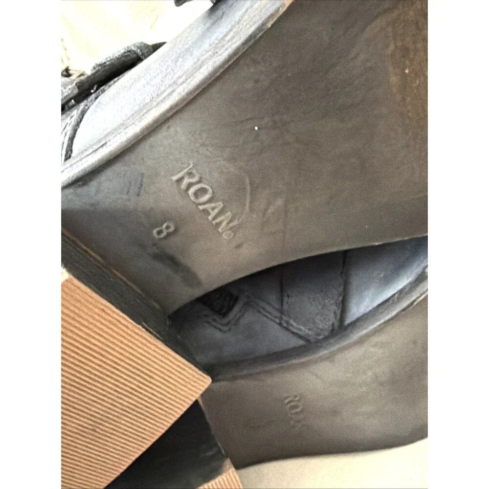 Roan by Bed Stu Womens Leather Boots Size 8 Disstressed Moto Biker Buckle Gray